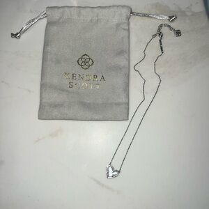 Kendra Scott Ari Heart Pendant Necklace Silver Ivory Mother of Pearl